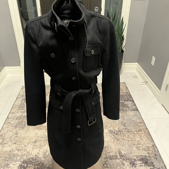 Fabulous size small esprit since 1968 coat black belted very sharp - Picture 12 of 17